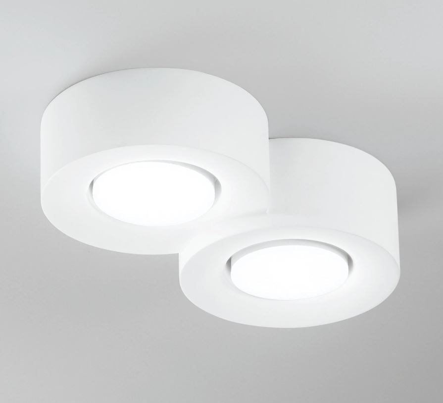 Faretto ATHEN Rotondo 2 Luci Led(GX53) 26 cm in Gesso