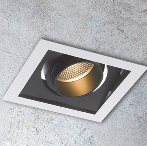 Faretto APOLLO 15x15 cm 20w ad incasso in alluminio e antiriflesso .