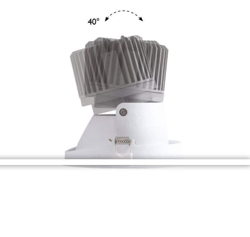 Faretto ELITE LED 10w 10 cm ad incasso in alluminio e finitura in bianco goffrato