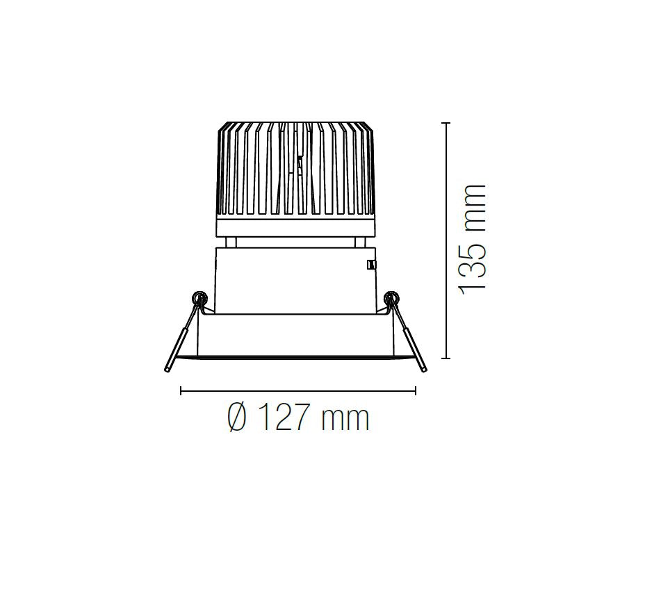 Faretto ELITE LED 20w 12,7 cm ad incasso in alluminio e finitura in bianco goffrato