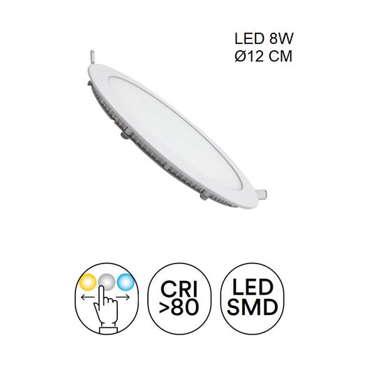 Faretto SLIM Led CCT 12 cm da incasso 8w bianco in alluminio