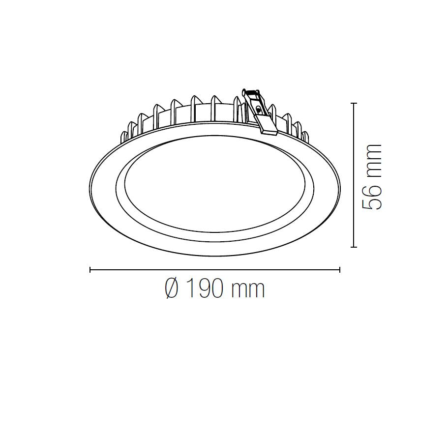 Faretto TRON Led CCT 19 cm da incasso 20w bianco in alluminio