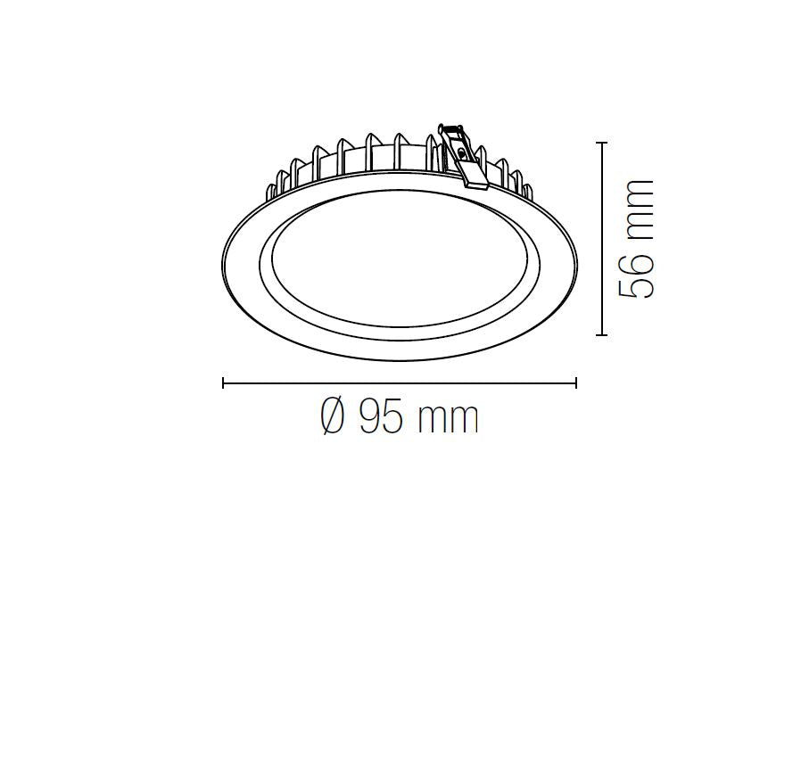 Faretto TRON Led CCT 9,5 cm da incasso 7w bianco in alluminio