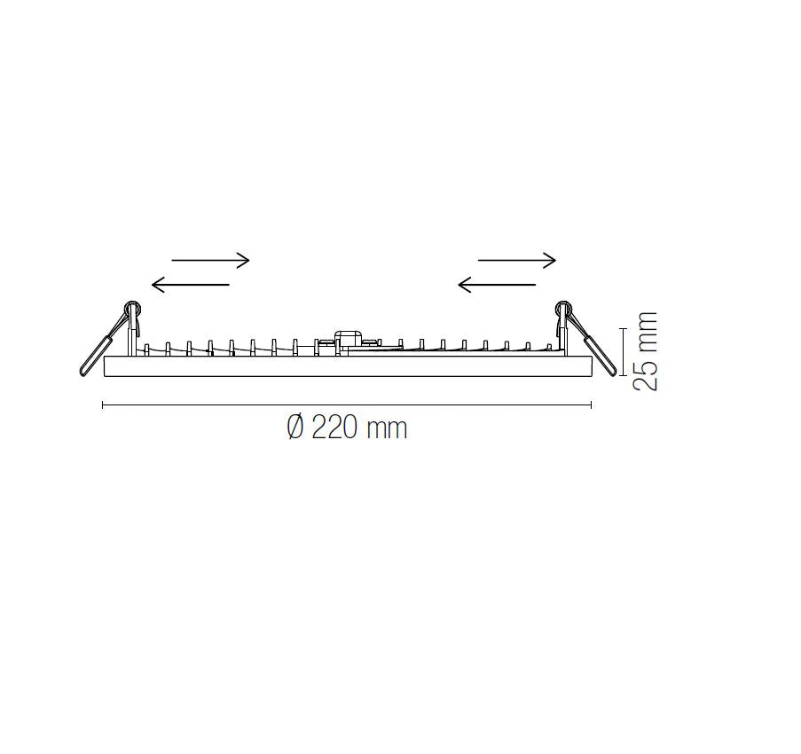 Faretto da Incasso LED 30W CCT Ø22 cm - Alluminio Bianco - TOTAL