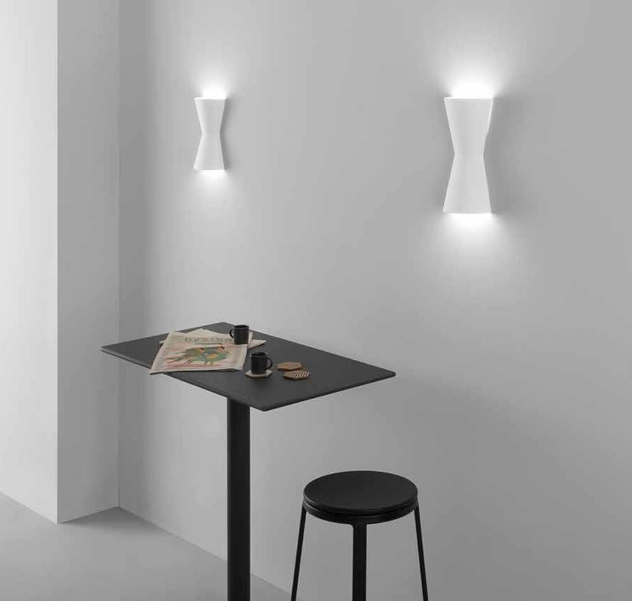 Applique CLEPSYDRA 2 portalampade Led (E14) 30 cm in Gesso