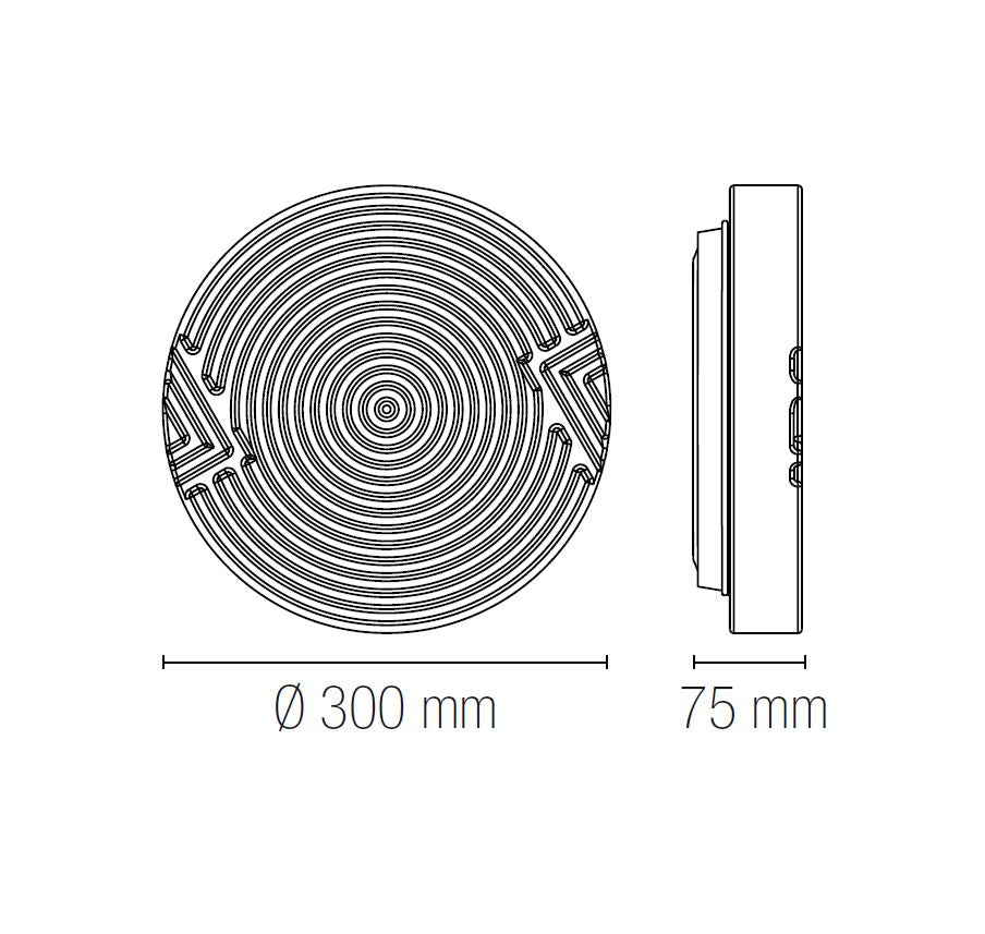 Plafoniera STREAM CCT Rotonda 30 cm In Acrilico