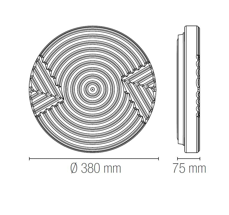 Plafoniera STREAM CCT Rotonda 40 cm In Acrilico