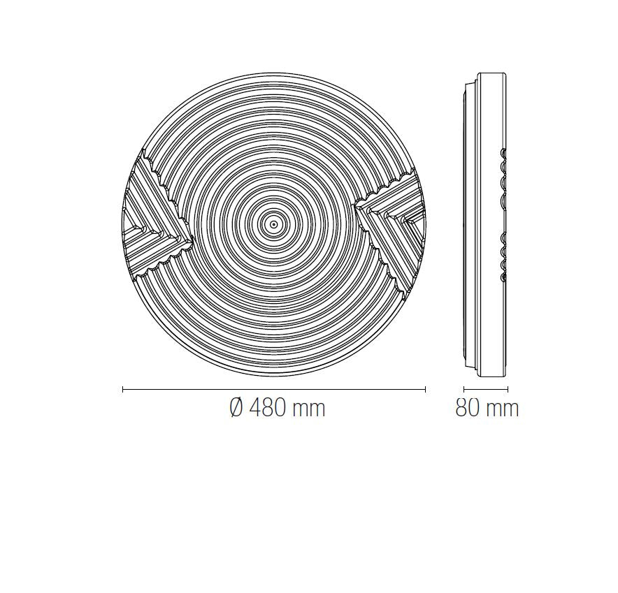 Plafoniera STREAM CCT Rotonda 50 cm In Acrilico