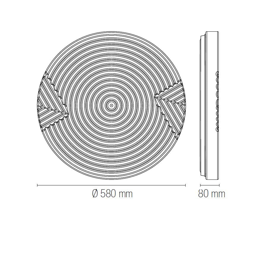 Plafoniera STREAM CCT Rotonda 60 cm In Acrilico