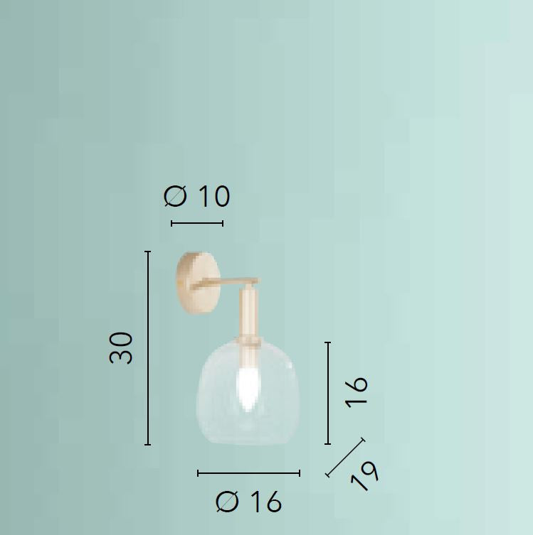 Applique BRANDY Led (E14) 16 cm In Vetro