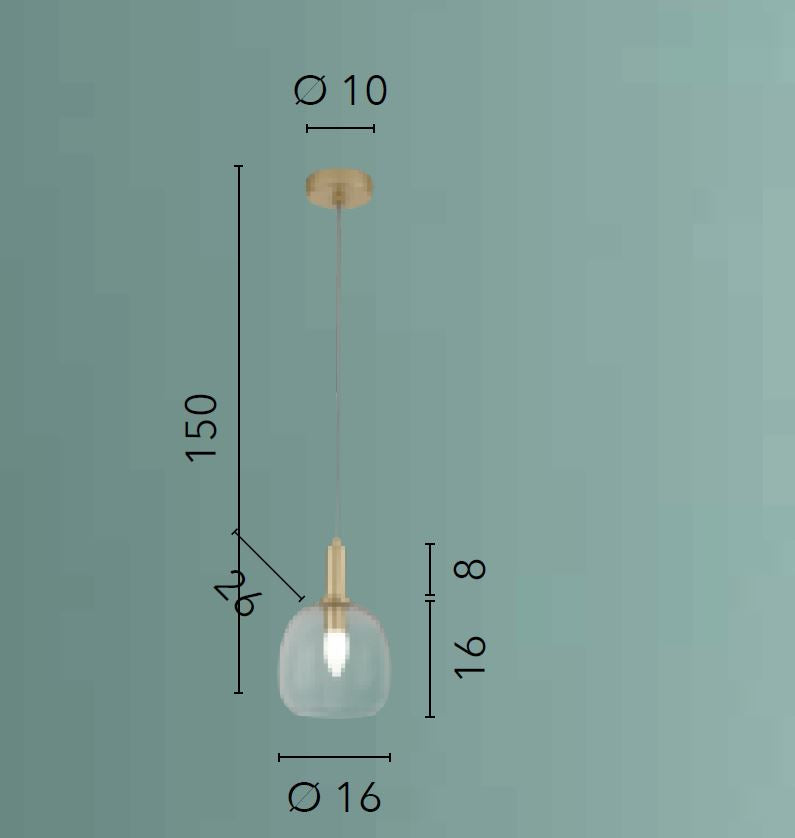 Lampadario BRANDY a Sospensione Led (E14) 16 cm In Vetro
