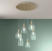 Lampadario BRANDY a Sospensione 6 Luci Led (E14) 60 cm In Metallo
