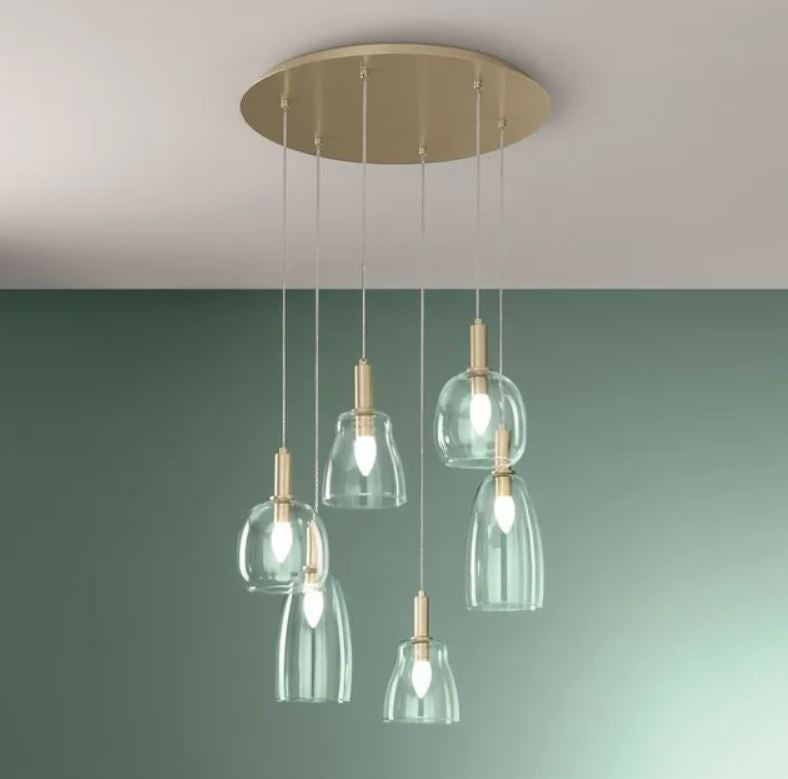 Lampadario BRANDY a Sospensione 6 Luci Led (E14) 60 cm In Metallo