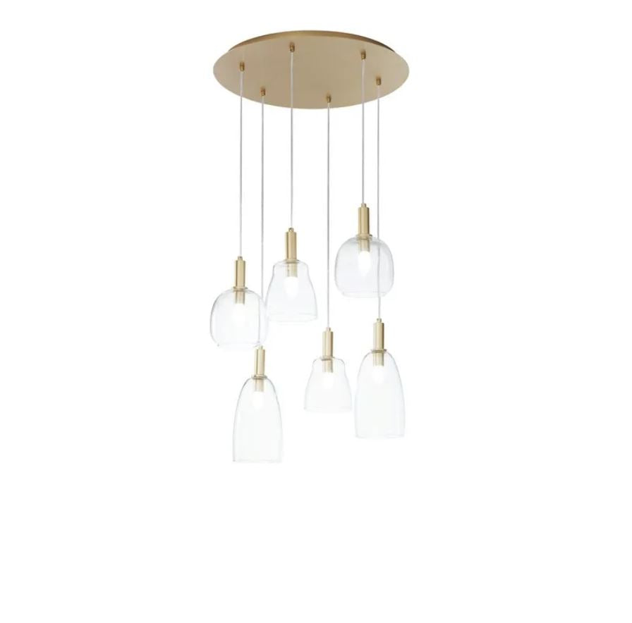Lampadario BRANDY a Sospensione 6 Luci Led (E14) 60 cm In Metallo