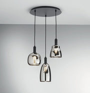 WEIZEN Chandelier 3 Led Lights (E14) 39 cm in Glass