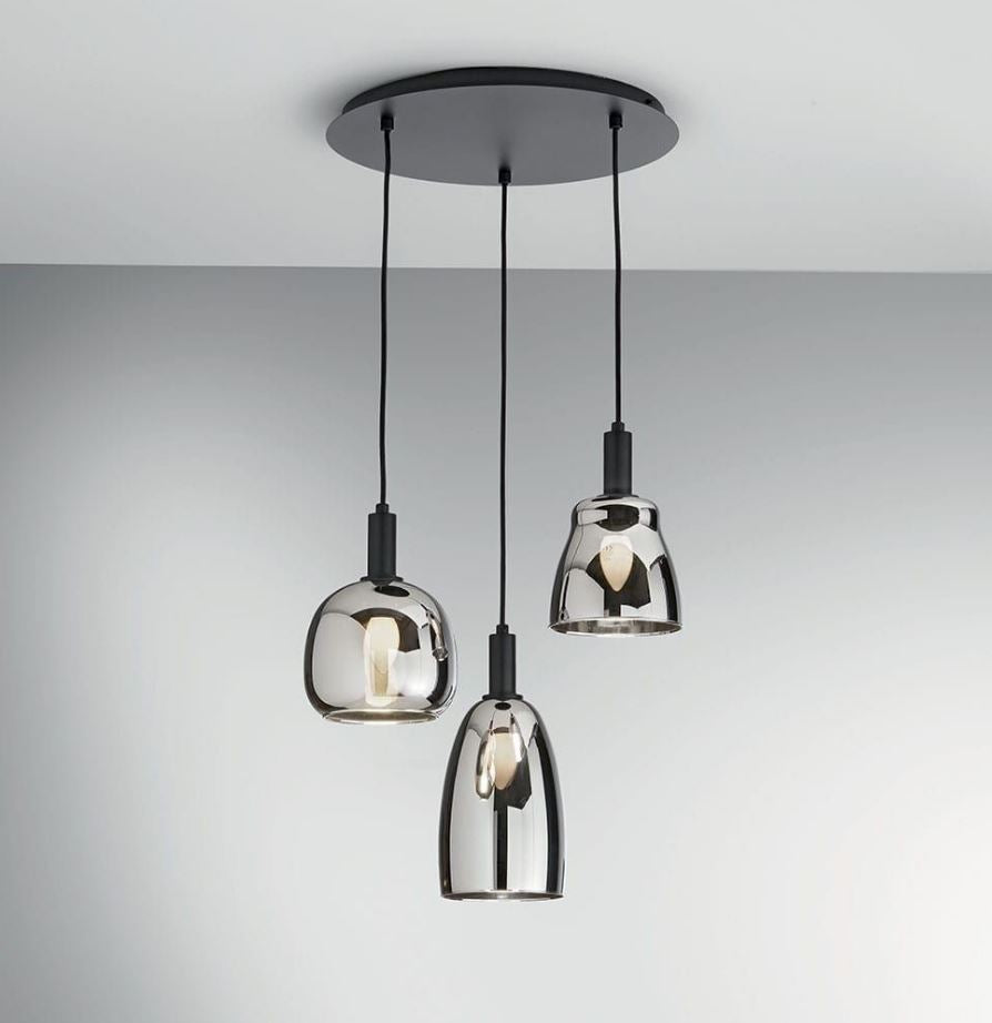 Lampadario WEIZEN 3 Luci Led(E14) 39 cm in Vetro