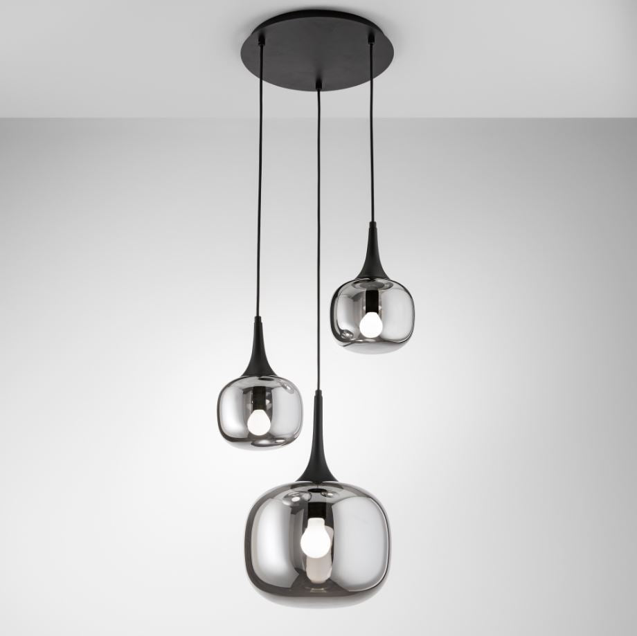 Lampadario JAIPUR 3 Luci Led( E14+2xE27) 39 cm in Vetro