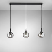 Lampadario JAIPUR 3 Luci Led( E14+2xE27) 87cm in Vetro