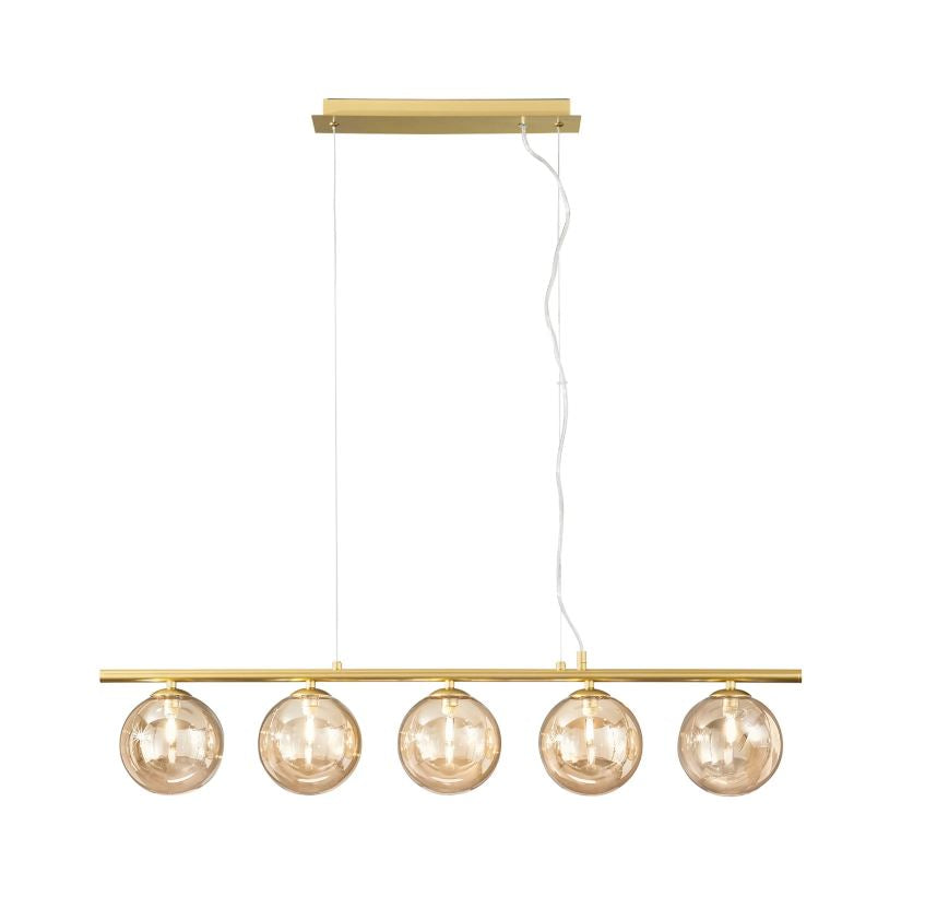 Lampadario HONEY a Sospensione 5 Sfere Led(G9) 100 cm In Metallo