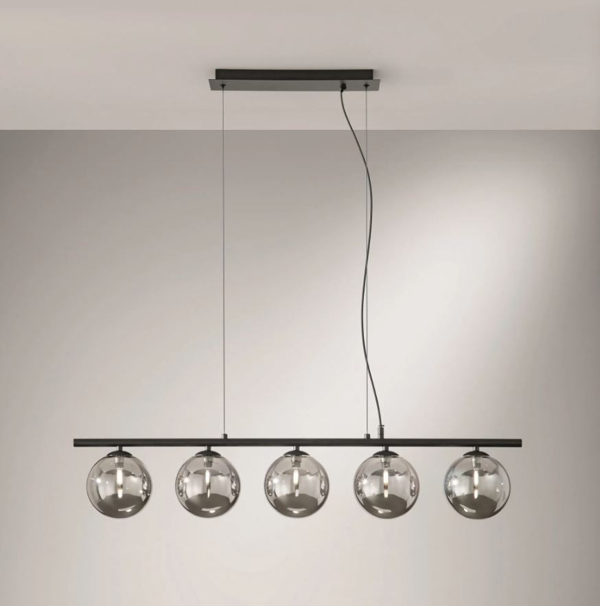Lampadario HONEY a Sospensione 5 Sfere Led(G9) 100 cm In Metallo