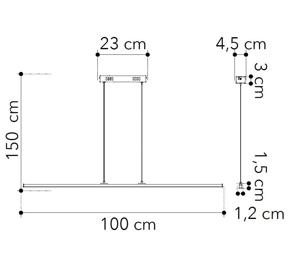 Lampadario SHANGAI a Sospensione Bianco 29W 150 cm In Alluminio
