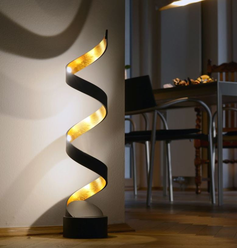 Lampada HELIX Nera LED 66cm 12W in Alluminio