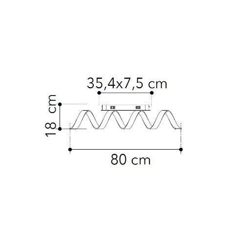 HELIX LED Ceiling Light 80 cm 20W Neutral Light in Aluminum