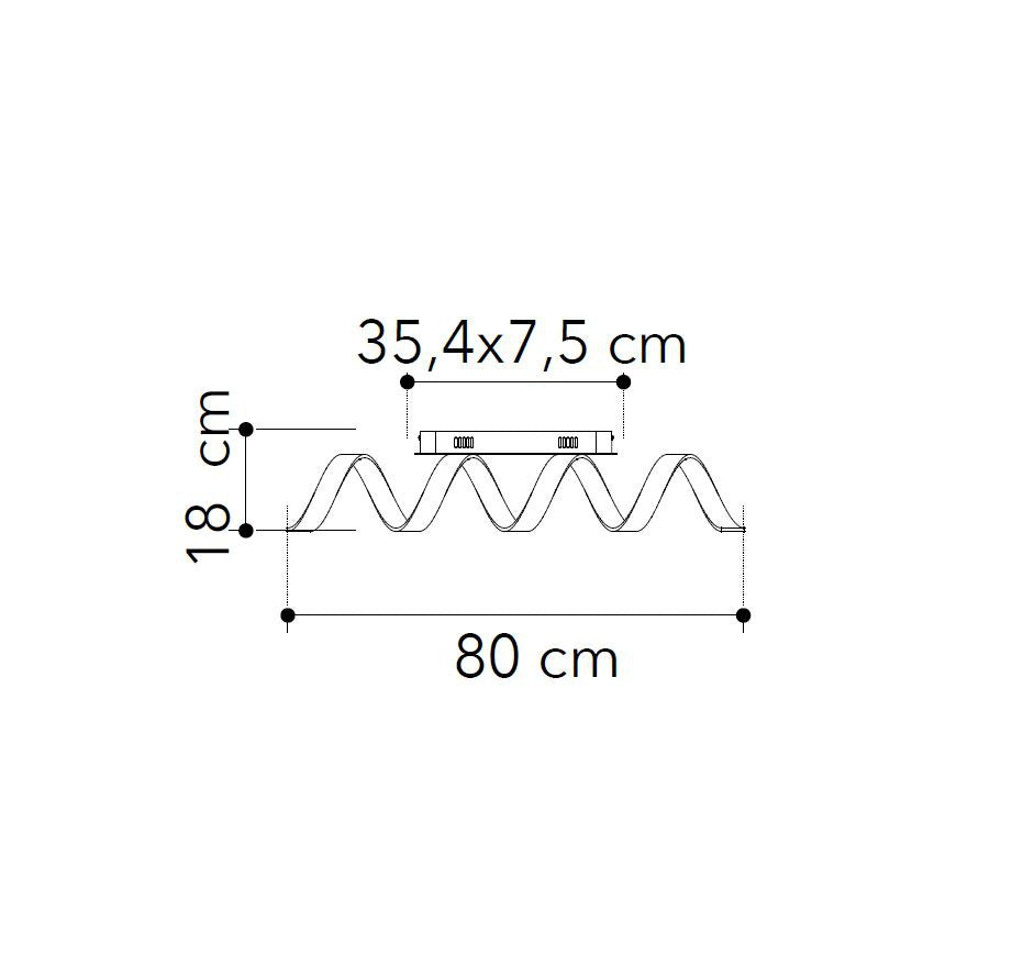 Lampadario HELIX LED 80 cm 20W Luce Calda in Alluminio