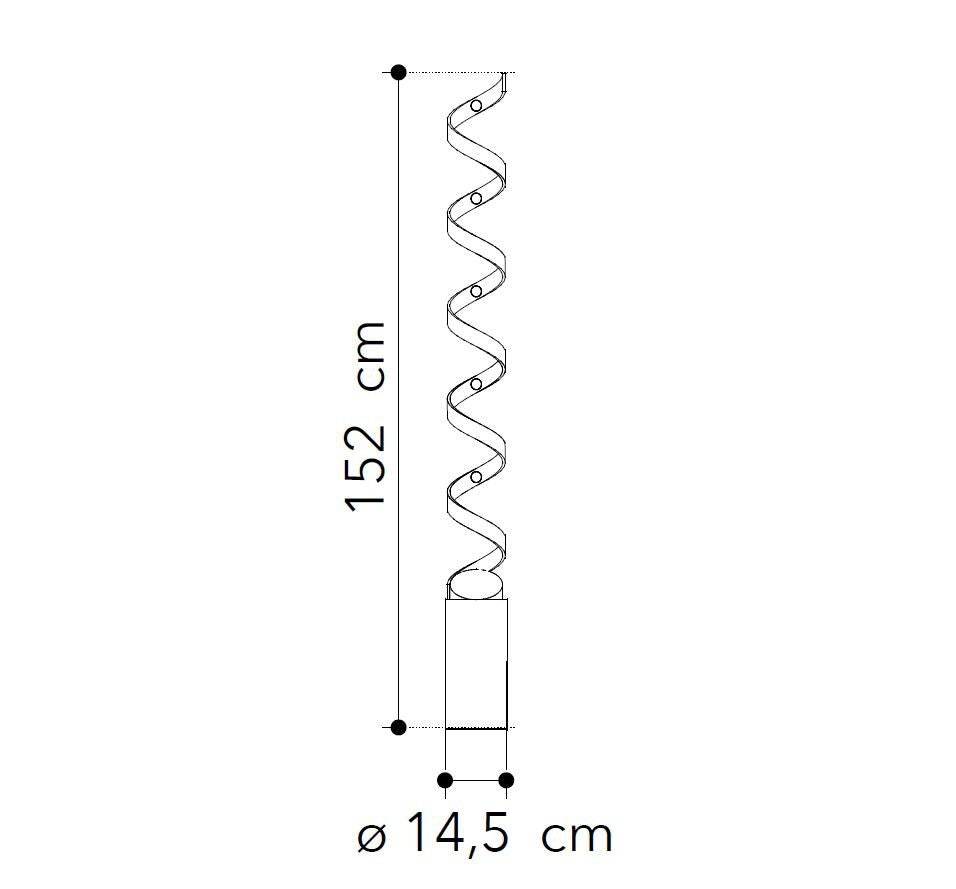 Lampada HELIX Bianca LED 152cm 30W in Alluminio