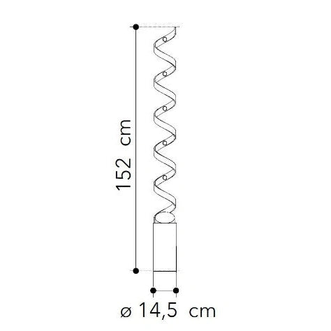 Lampada HELIX Nera LED 152cm 30W in Alluminio