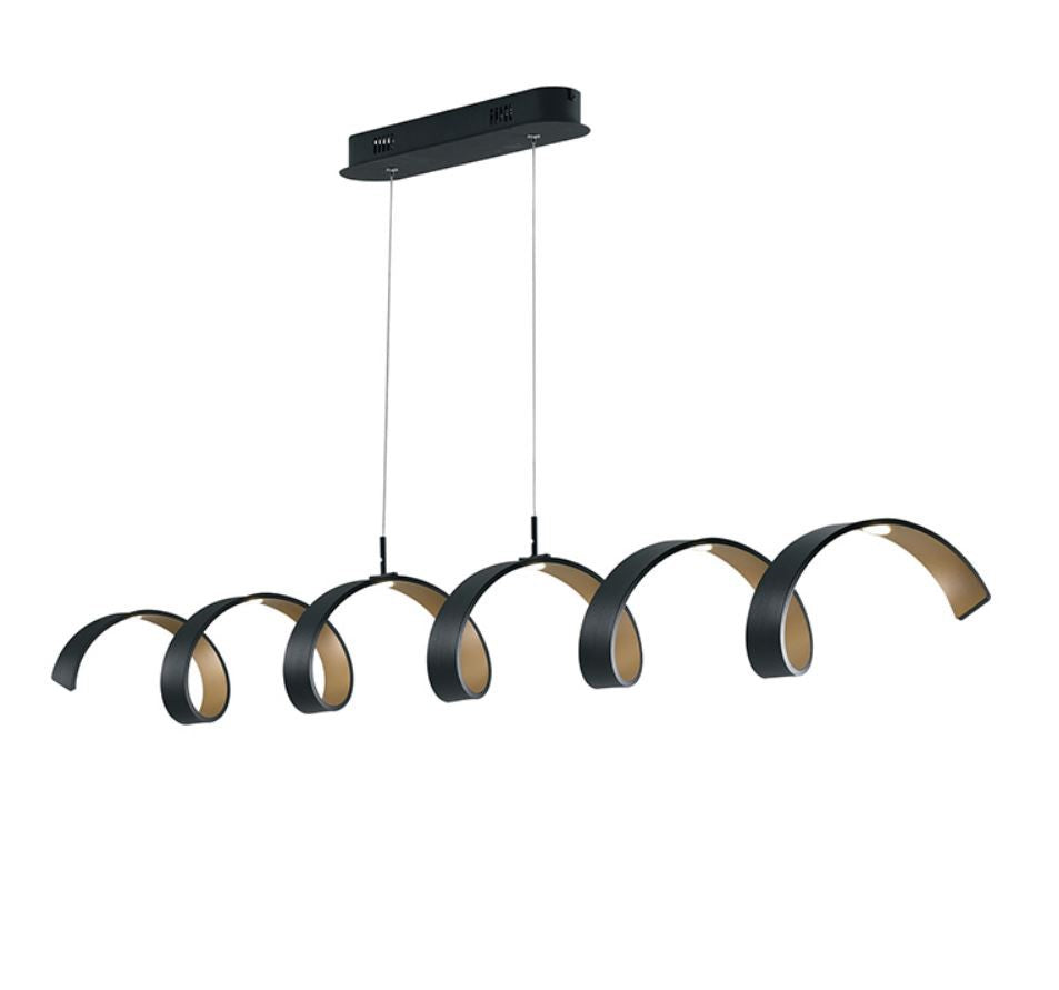 Lampadario HELIX LED 125 cm 30W Luce Calda In Alluminio