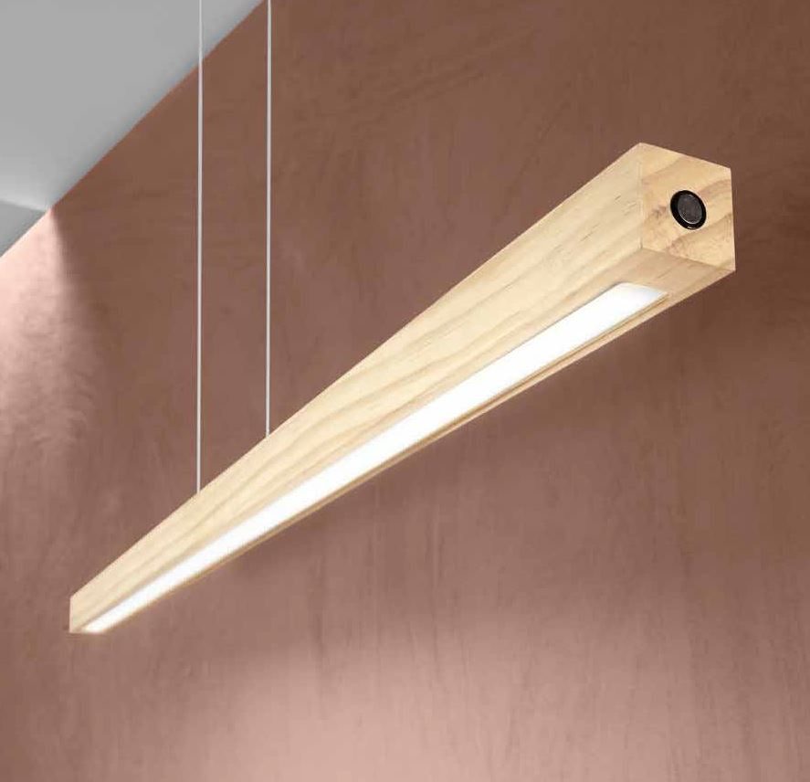 Lampadario JOSEPH a Sospensione CCT 125cm 22W in Legno