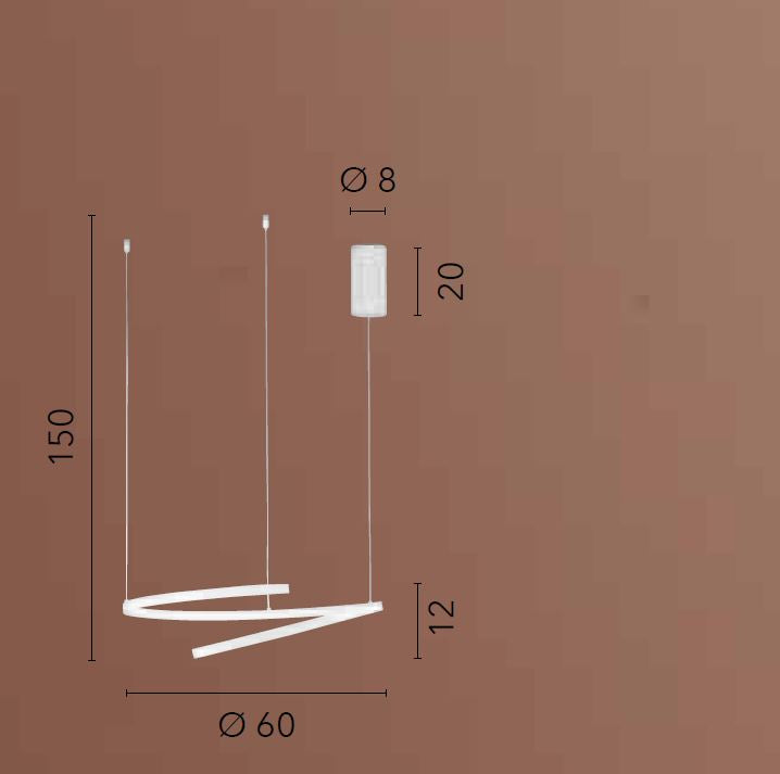 MOMA Led CCT Chandelier 150 cm 38W In Aluminum