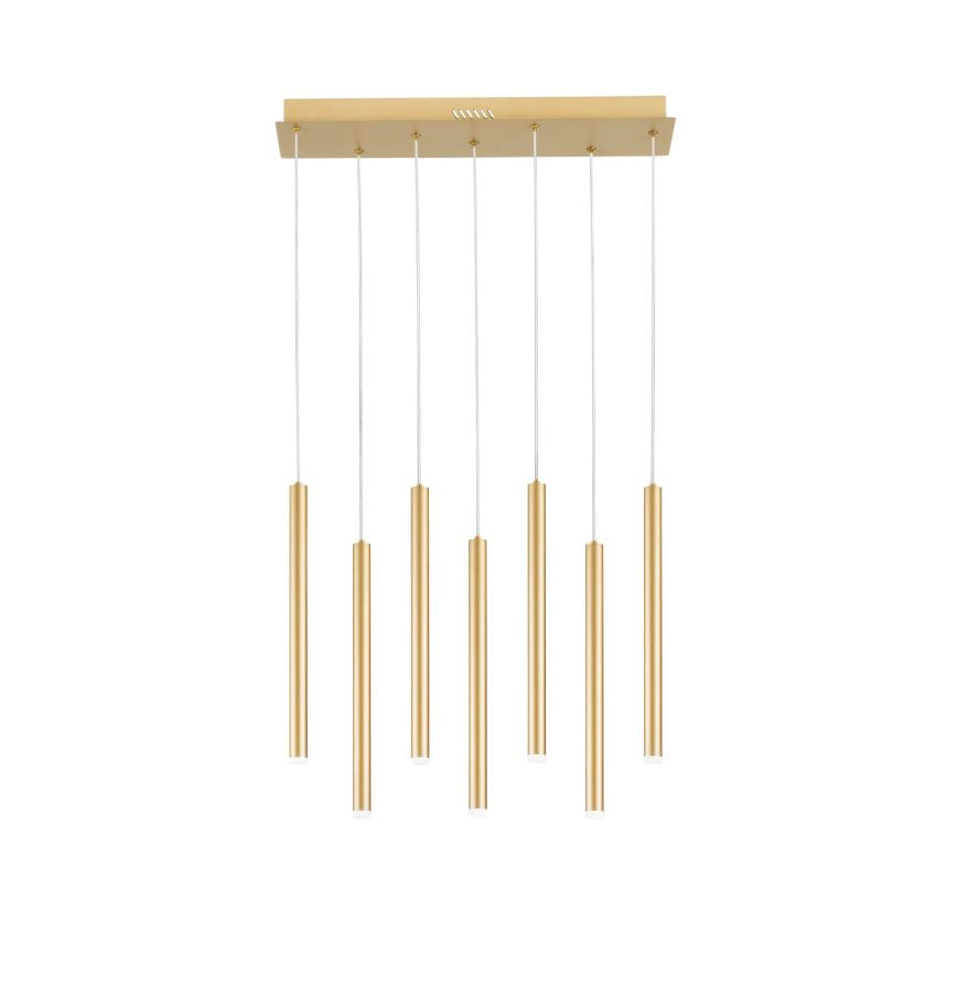 Lampadario PYPE 7 luci Led CCT 200 cm 35W In Metallo