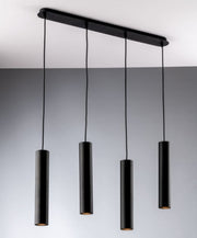 Lampadario FLUKE 4 luci Led(GU10) 200 cm In Metallo