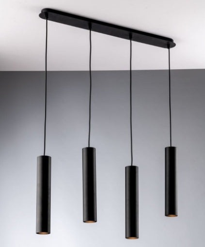 Lampadario FLUKE 4 luci Led(GU10) 200 cm In Metallo