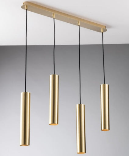 Lampadario FLUKE 4 luci Led(GU10) 200 cm In Metallo