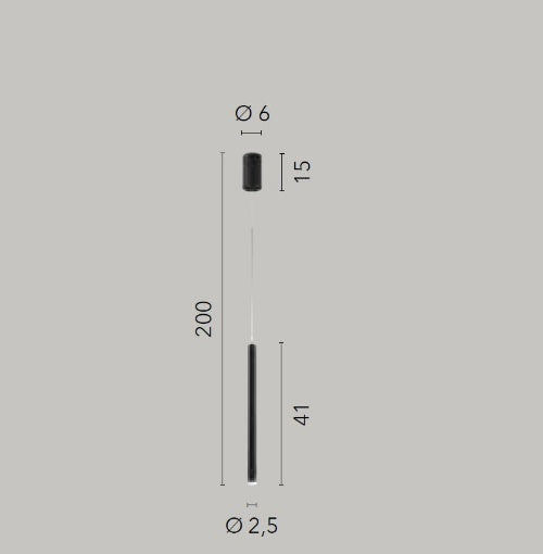 Lampadario PYPE Led CCT 200 cm 5W In Metallo