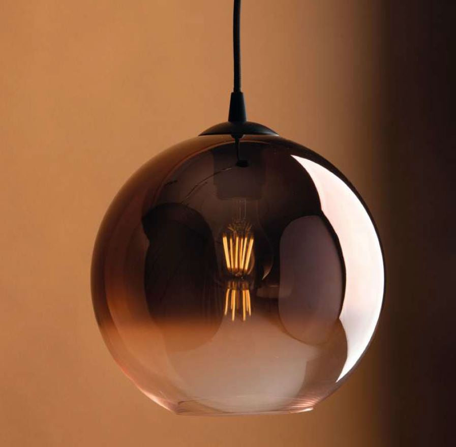 Lampadario MARTE a Sospensione E27 40cm In Vetro