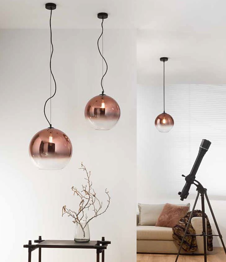 Lampadario MARTE a Sospensione E27 25 cm In Vetro