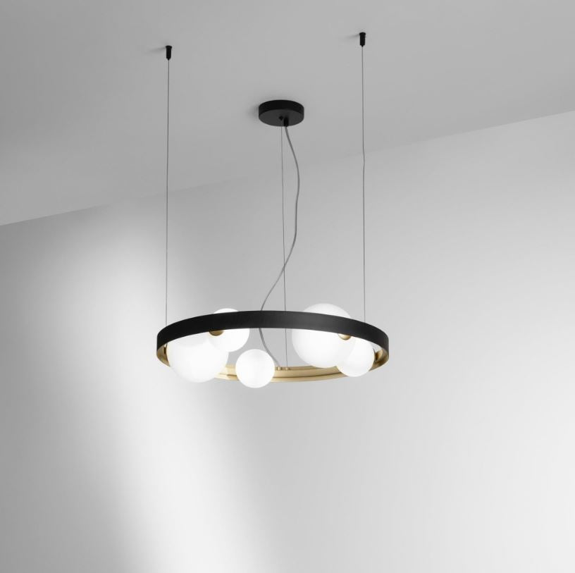 Lampadario SONETTO a Sospensione 5 Luci Led(G9) 55 cm in Alluminio