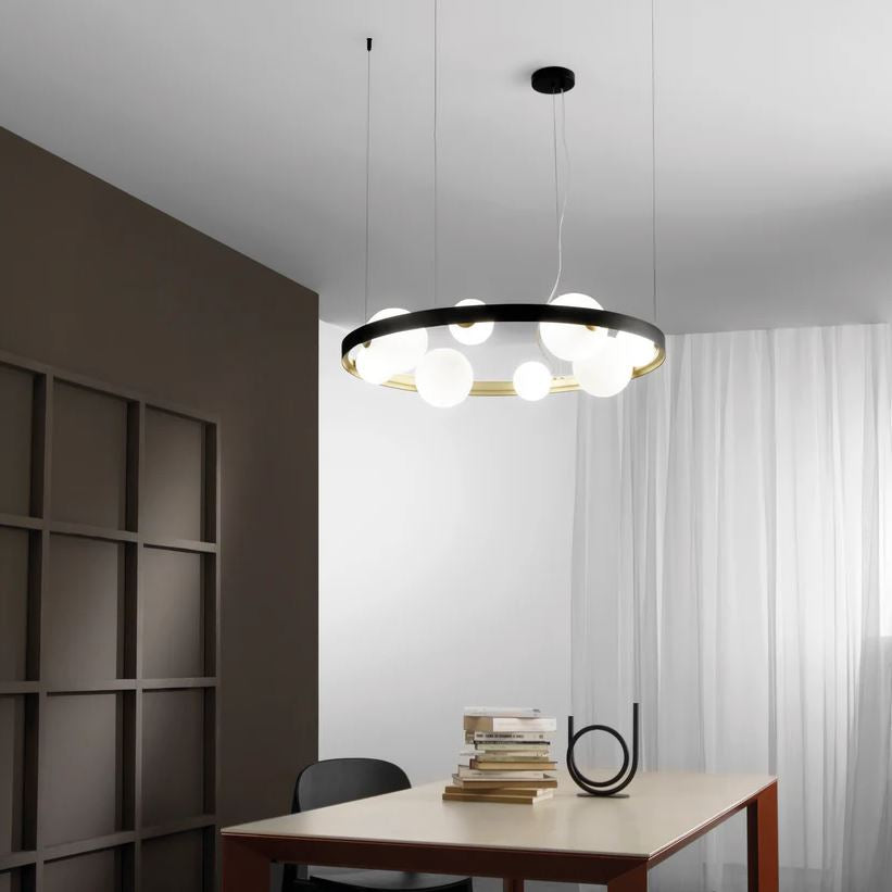 Lampadario SONETTO a Sospensione 8 Luci Led(G9) 76 cm in Alluminio