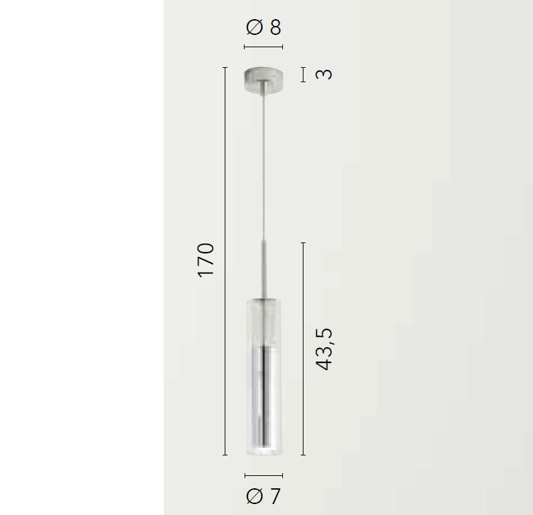 Lampadario TABOO a Sospensione Led (GU10) 170 cm In Metallo e Vetro