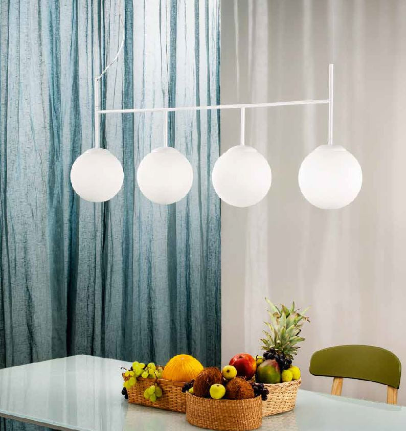 Lampadario BALY a Sospensione 4 Luci Led(E27) 125 cm in Metallo