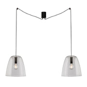Lampadario ARES a Sospensione 2 luci Led(E27)  250 cm in Vetro