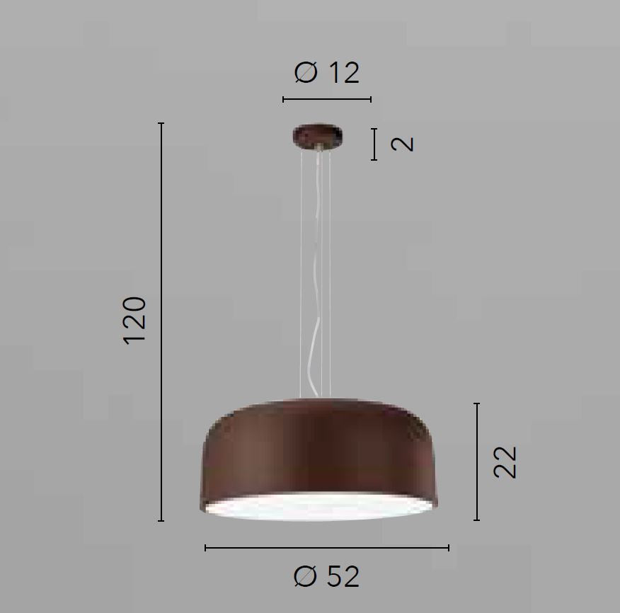 Lampadario BISTROT a Sospensione 4 Luci Led (E27) 52 cm In Metallo