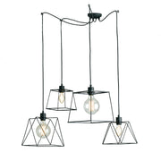 BROOKLYN Pendant Chandelier 4 LED Lights (E27) 250 cm In Metal