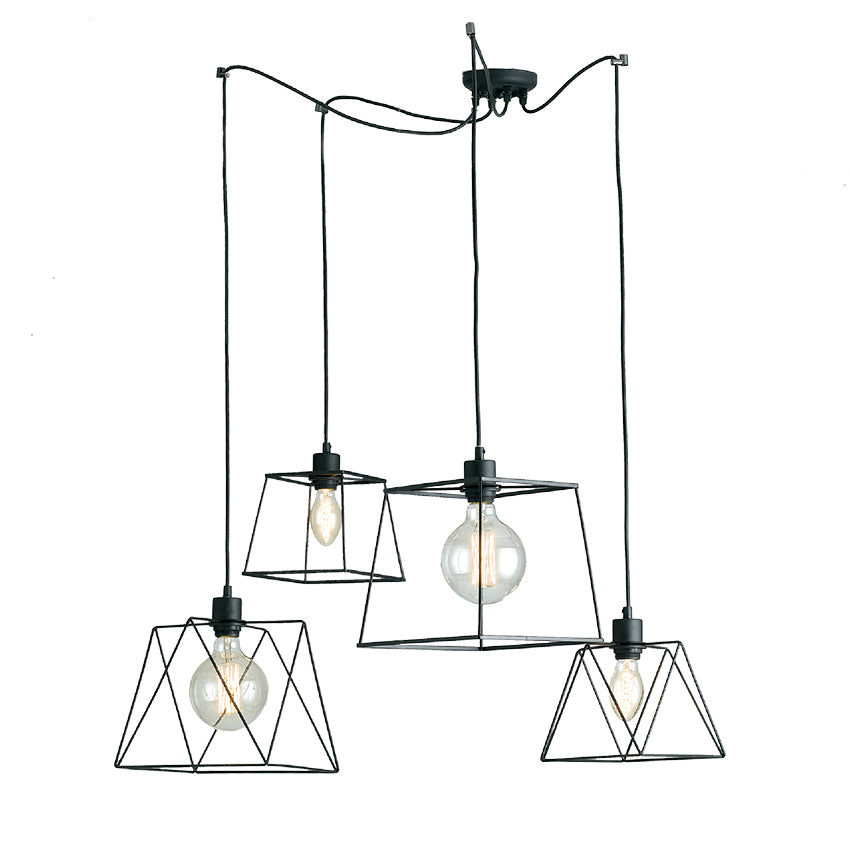 BROOKLYN Pendant Chandelier 4 LED Lights (E27) 250 cm In Metal