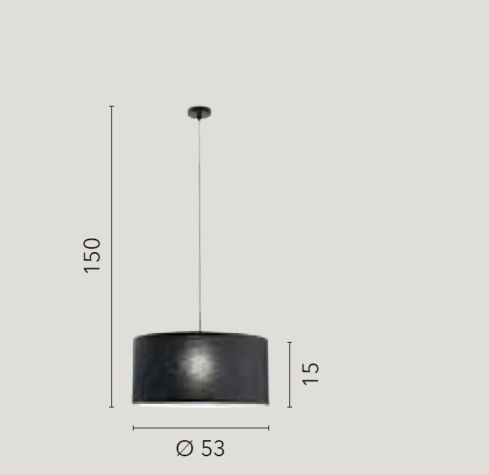 Lampadario CAPITAL a Sospensione Led(E27) 150x53 cm in Tessuto