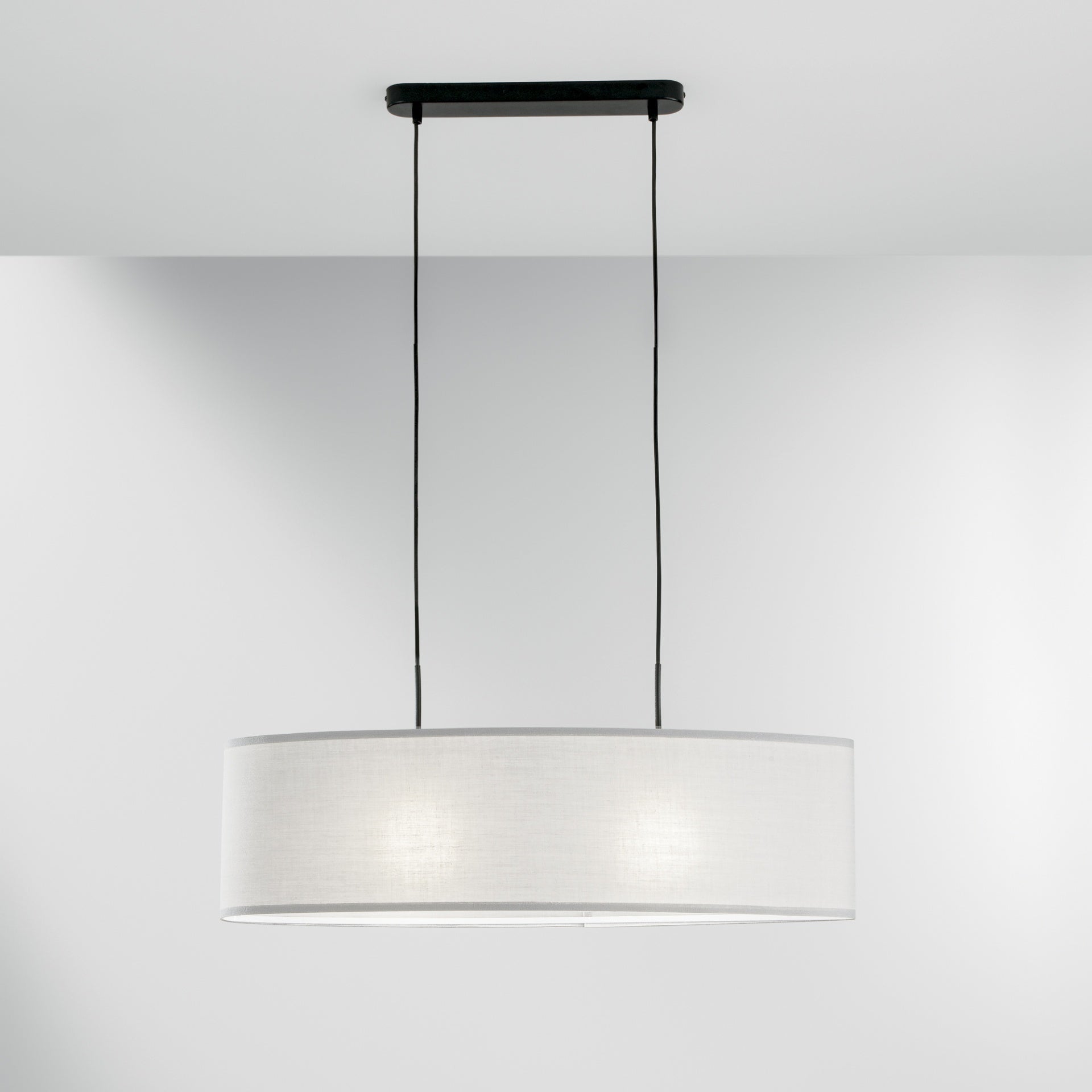 Lampadario CAPITAL a Sospensione 2 Luci Led(E27) 150x78 cm in Tessuto